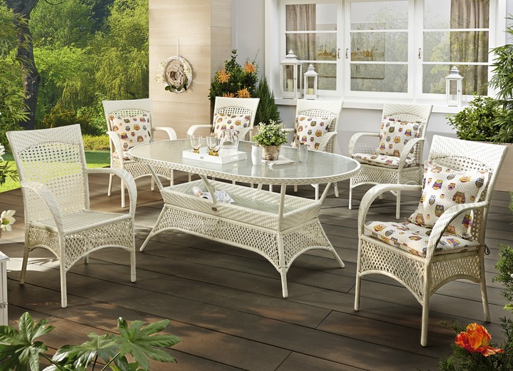 Gartenmöbel - Best Gartenmöbel Madelene mit langlebiger Kunststoffbespannung, in Farbe WEIß, in Ausführung Sessel Ansicht 1
