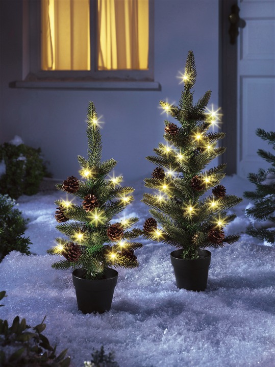Weihnachten - LED-Tannenbaum mit LED-Beleuchtung und Timer-Funktion, in Farbe GRÜN, in Ausführung klein, Höhe 47 cm