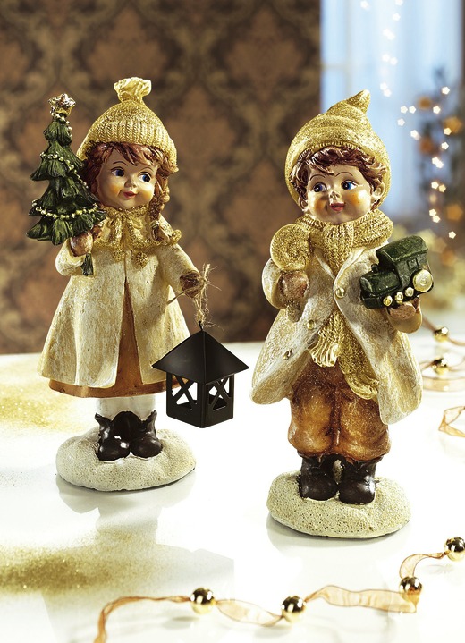 Weihnachtliche Dekorationen - Winterkinder, 2er-Set, in Farbe BRAUN