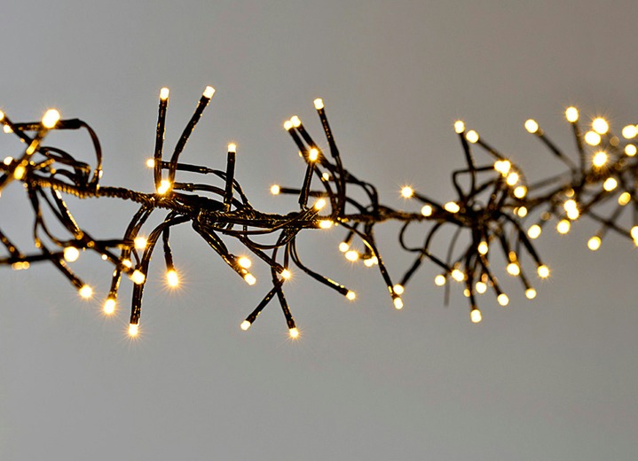 Winterlicher Garten - Cluster-LED-Lichterkette mit digitalem Outdoor-Trafo, in Farbe WARM-WEISS, in Ausführung mit 960 LEDs; Gesamtlänge 11 m Ansicht 1