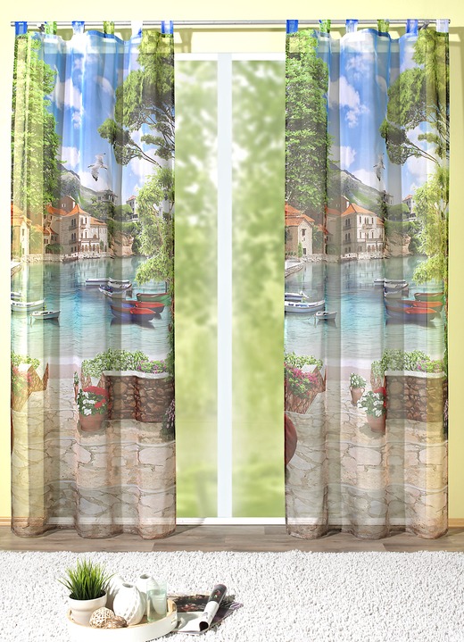 Modern - Dekoschal mit Digitaldruck Toskana, in Größe 365 (H145xB120 cm) bis 572 (H245xB120 cm), in Farbe , in Ausführung mit Schlaufen