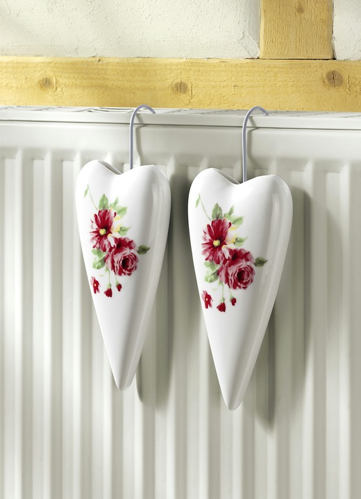Wohnaccessoires - Luftbefeuchter, 2er-Set in Herzform   , in Farbe