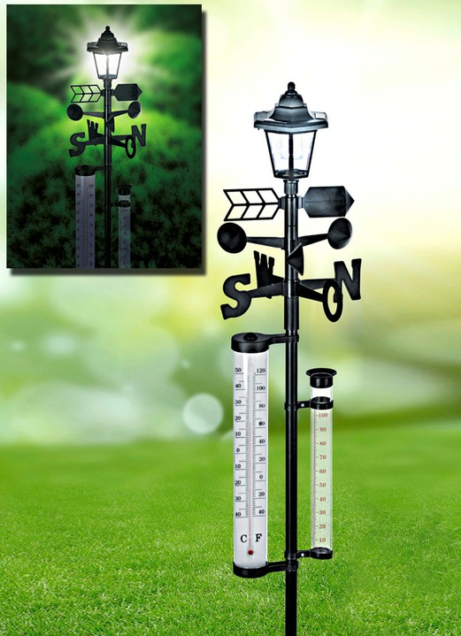 Aus der TV-Werbung - Solar-Wetterstation mit Windfahne, in Farbe SCHWARZ Ansicht 1