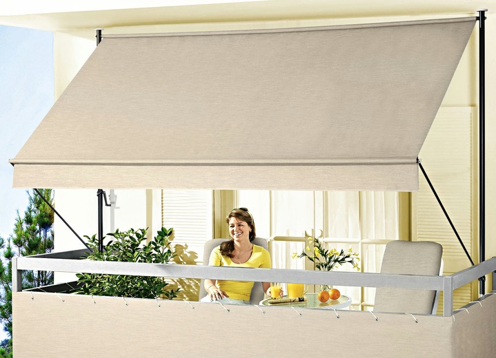Sichtschutz & Sonnenschutz - Klemmmarkise Style, in Größe 150 (Breite 150 cm) bis 400 (Breite 400 cm), in Farbe TAUPE Ansicht 1