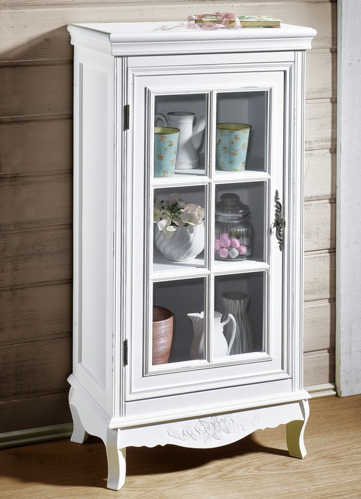 - Vitrine, klein, in Farbe ANTIKWEISS