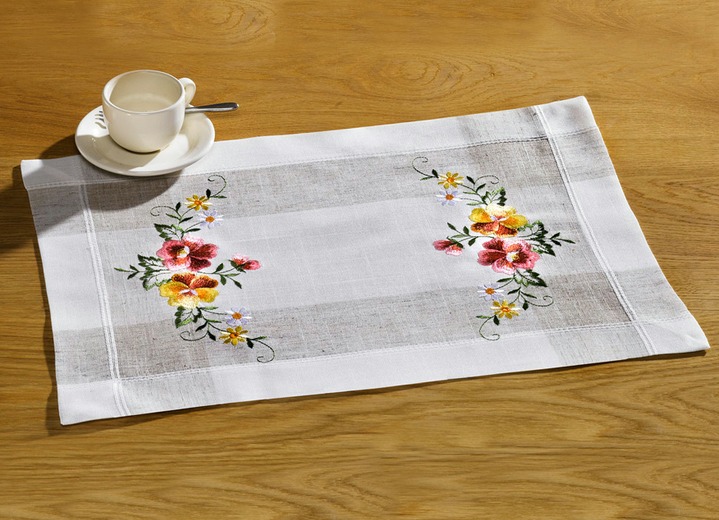 Wohnaccessoires - Accessoires mit zarten Blümchen-Motiven , in Größe 102 (Läufer, 40x 85 cm) bis 404 (Kissenbezug, 40x 40 cm), in Farbe SEKT Ansicht 1