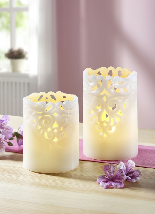 Geschenkideen - LED-Kerzen, 2er-Set, in Farbe CREME
