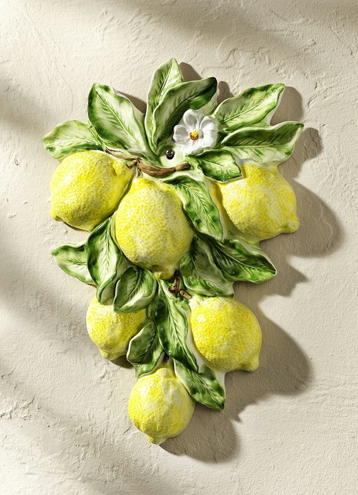 Wohnaccessoires - Wanddekoration aus italienischer Keramik, in Farbe GELB Ansicht 1