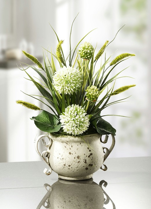 - Allium-Gesteck im Topf, in Farbe GRÜN