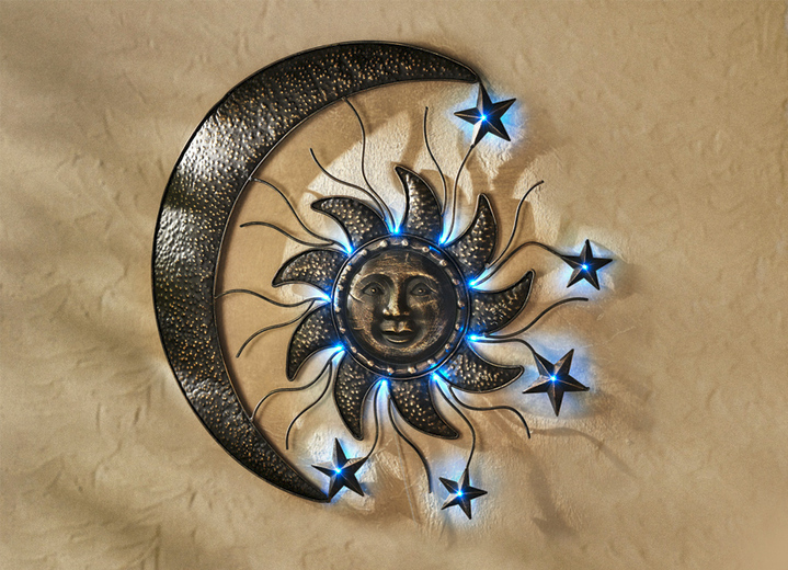 Leuchtende Dekoration - Wanddeko mit Solartechnik, in Farbe KUPFER