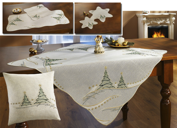 Kissenbezüge - Weihnachtliche Tisch- und Raumdekoration, in Größe 110 (Deckchen, 26x 26 cm) bis 404 (Kissenbezug, 40x 40 cm), in Farbe CREME Ansicht 1