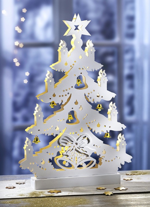 Weihnachtliche Dekorationen - Beleuchteter Tannenbaum, in Farbe WEISS