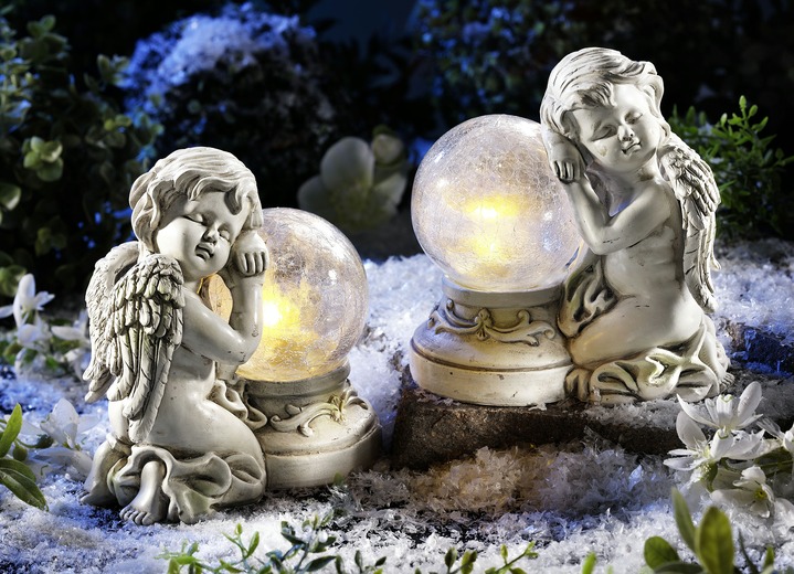 Außendekorationen - Solarleuchte Engel, 2er-Set, in Farbe WEISS