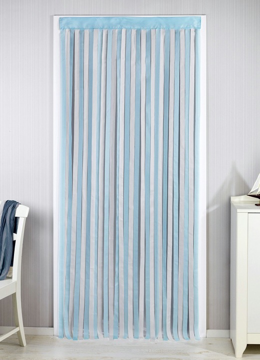 Sichtschutz & Sonnenschutz - Türvorhang in verschiedenen Farben, in Farbe TÜRKIS-BEIGE Ansicht 1