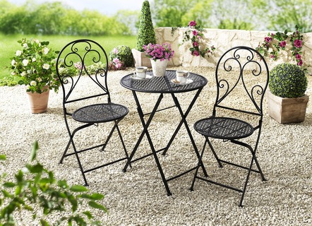 3-teiliges Gartenmöbel-Set aus Metall