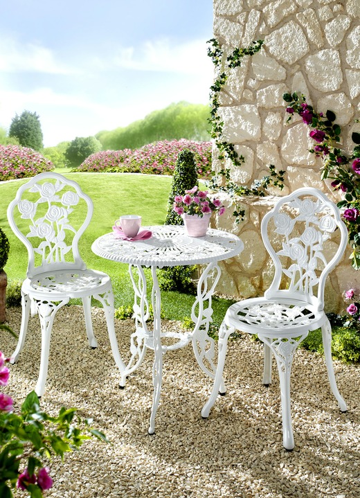 Gartenmöbel - Bistro-Set Rosamunde, 3-teilig , in Farbe WEISS