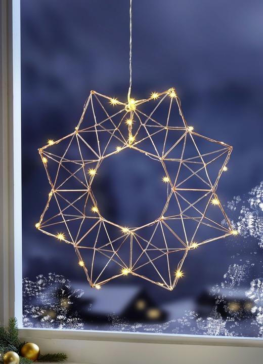 Weihnachtliche Dekorationen - LED-Stern aus Edelstahl, in Farbe KUPFER Ansicht 1