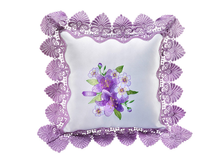 Tischdecken - Filigran verarbeitete Wohn-Accessoires, in Größe 101 (Deckchen, 35x 50 cm) bis 404 (Kissenbezug, 40x 40 cm), in Farbe SEKT-BUNT Ansicht 1