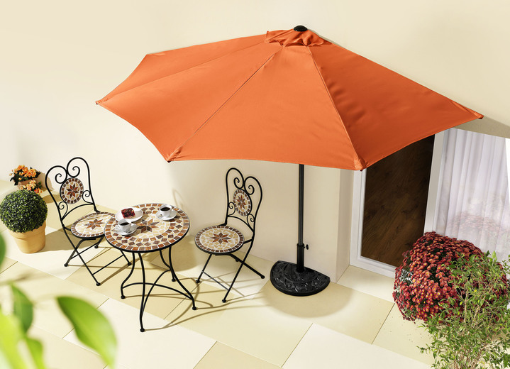 Sichtschutz & Sonnenschutz - Schirme mit UV-Schutz 50+, in Farbe TERRA, in Ausführung halbrund Ansicht 1