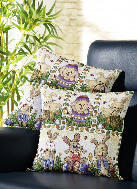 Kissenbezüge - Kissenbezüge Hasen-Patchwork, 2er-Set, in Farbe BUNT