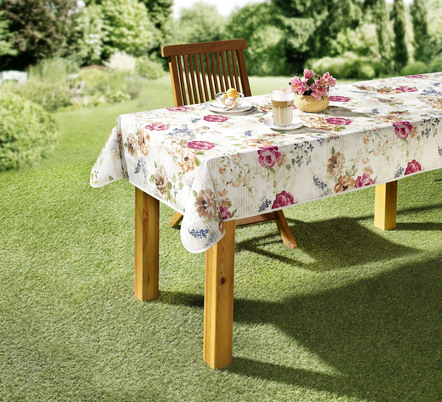 Wachstuch-Tischserie mit Blumen-Motiven