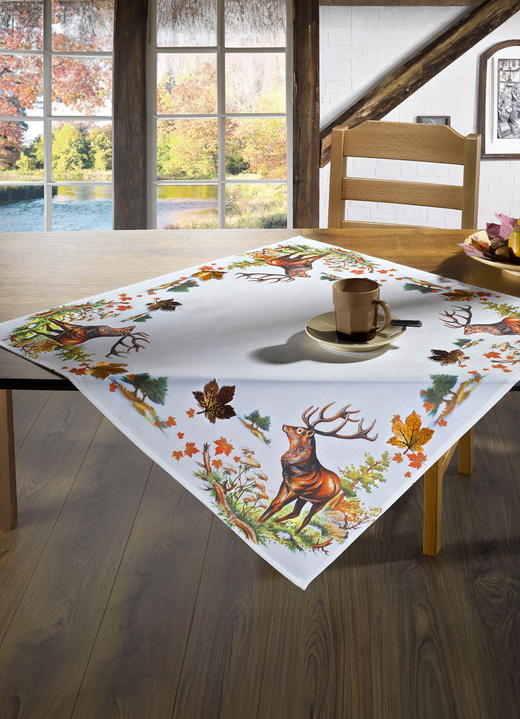 Tischdecken - Bezaubernde naturnahe Accessoires, in Größe 101 (2 Deckchen, 35x 50 cm) bis 404 (Kissenbezug, 40x 40 cm), in Farbe WEISS Ansicht 1