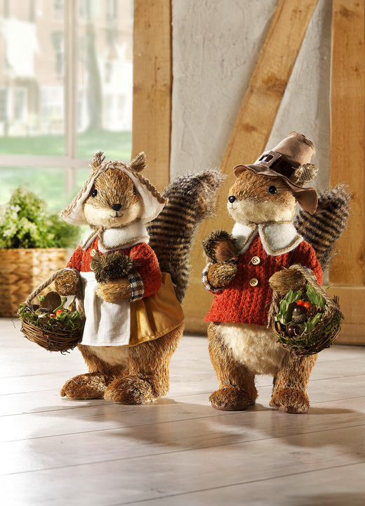 Figuren - Witzige Eichhörnchen aus Stroh, in Farbe BRAUN, in Ausführung Eichhörnchenmann