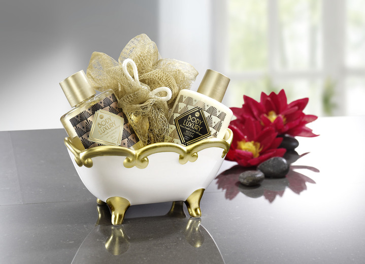 - Tolle Geschenkidee! 3-teiliges Pflege-Set, in Farbe CREME-GOLD