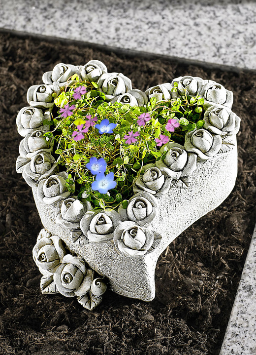 Blumentöpfe & Pflanzgefäße - Pflanzschale Rosenherz, in Farbe GRAU