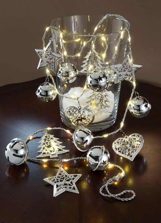 Weihnachtliche Dekorationen - Lichterkette, 36-flammig, aus Metall, in Farbe SILBER Ansicht 1