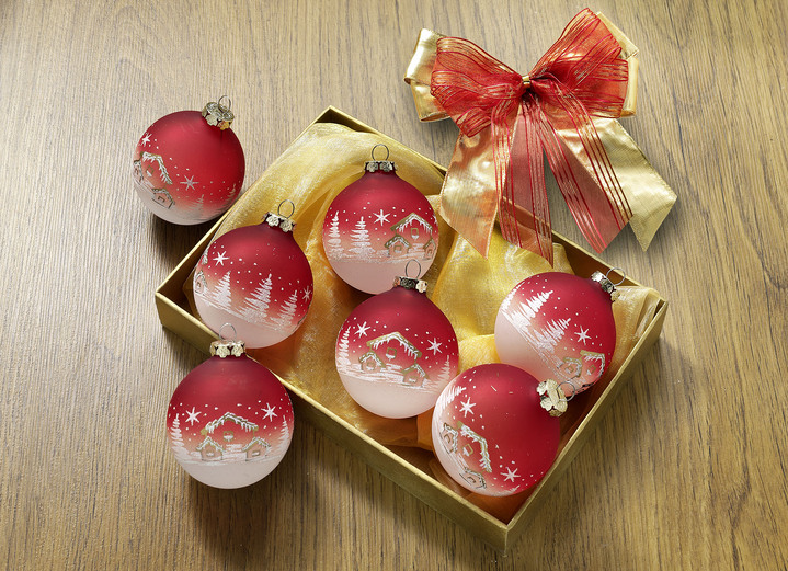- Baumschmuck, in Farbe ROT-GOLD, in Ausführung Schleifen-Set, 6-teilig