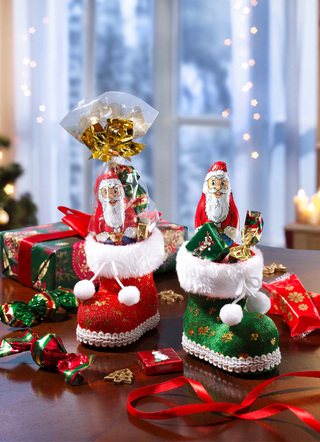 Stiefelchen mit Weihnachtsleckereien, 2er-Set