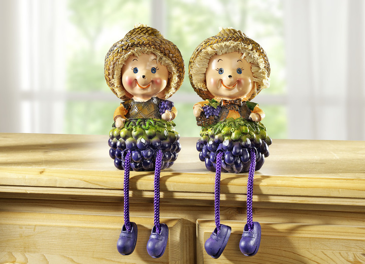 Figuren - Kantenhocker, 2er-Set, in Farbe LILA-NATUR