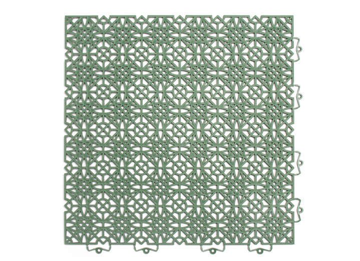 Gartenzubehör - Witterungsbeständige Terrassenfliesen mit Klicksystem, in Größe 154 (1 m²  = 7 Fliesen) bis 344 (Sparset für 5 m² = 35 Fliesen), in Farbe GRÜN Ansicht 1