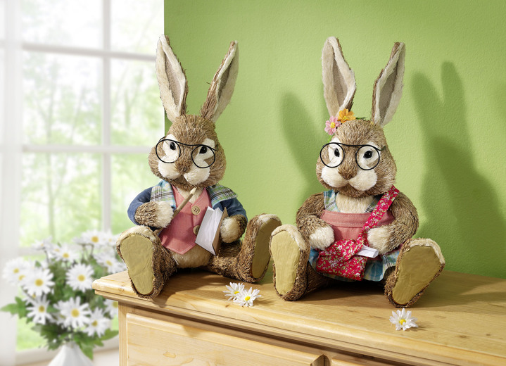 Dekoration - Hase aus Styropor, in Farbe BUNT, in Ausführung Hase mit Brille