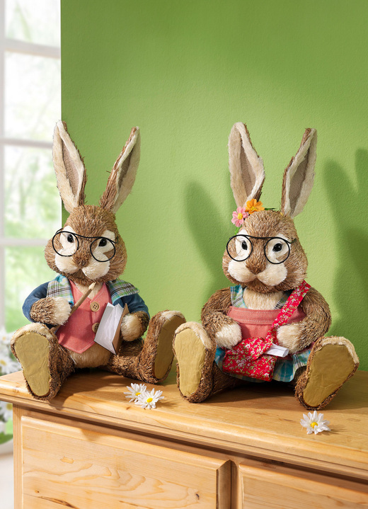 Dekoration - Hase aus Styropor, in Farbe BUNT, in Ausführung Häsin mit Brille Ansicht 1