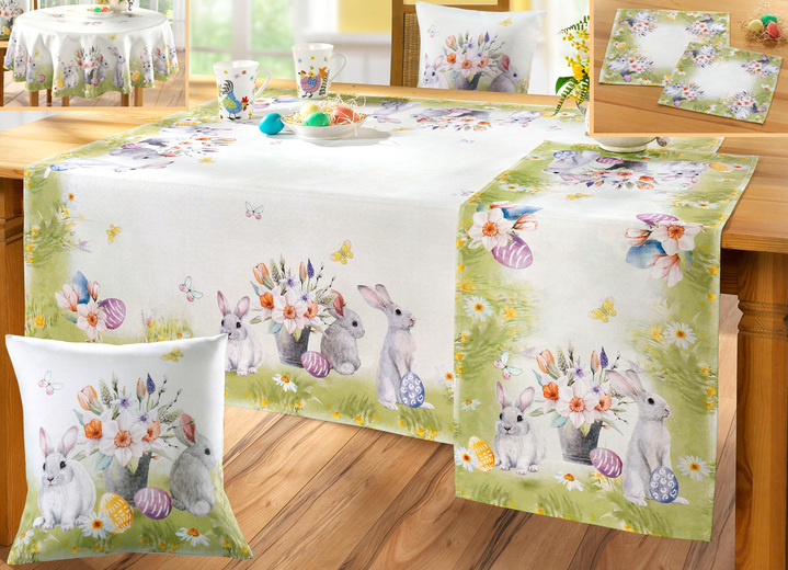 Tischdecken - Stimmungsvolle Wohn-Accessoires, in Größe 101 (Läufer, 40x 90 cm) bis 404 (Kissenbezug, 40x 40 cm), in Farbe GRÜN-BUNT