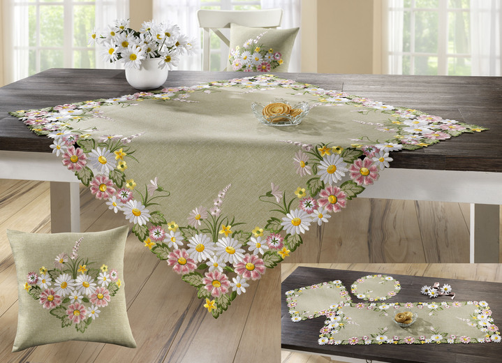 Tischdecken - Frühlingshafte Tisch- und Raumdekoration, in Größe 101 (Läufer, 40x100 cm) bis 404 (Kissenbezug, 40x 40 cm), in Farbe BUNT