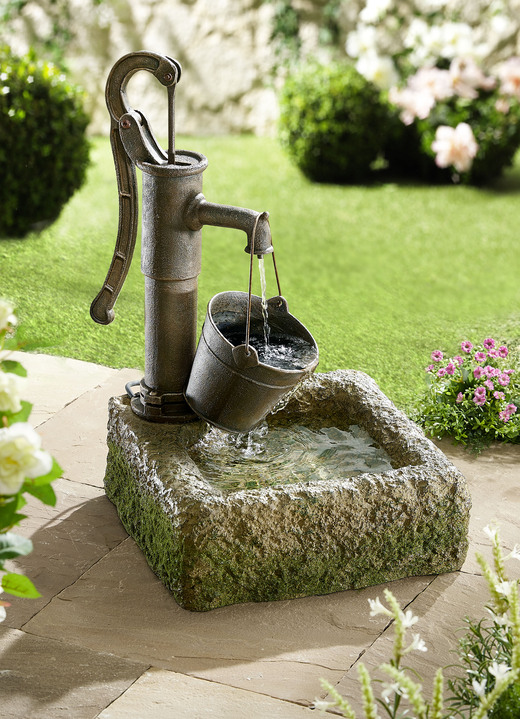 Gartendekoration - Brunnen Polenca aus wetterfestem Polyresin, in Farbe BRAUN Ansicht 1