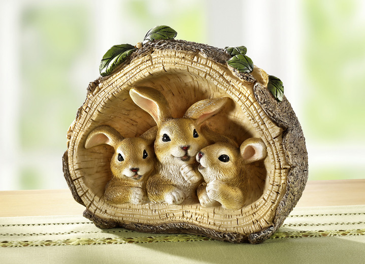 Dekorationen - Hasenfamilie, in Farbe NATUR