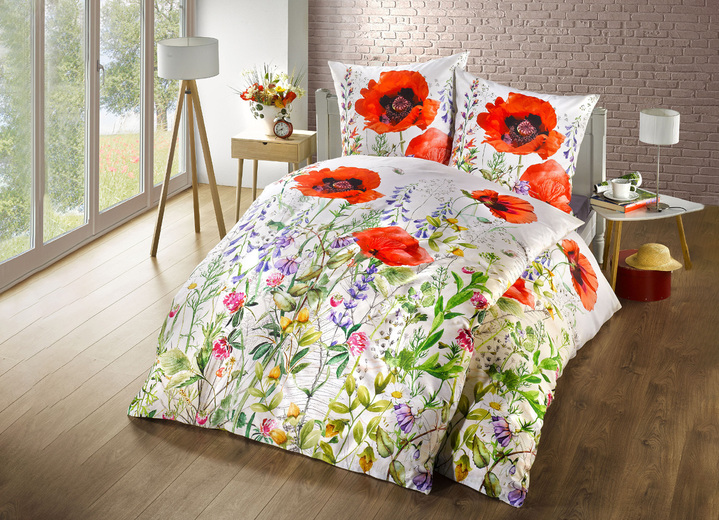 Bettwäschegarnituren - Kaeppel Bettwäsche Garnitur in Mako-Satin Qualität, in Größe 112 (80x80 cm + 135x200 cm) bis 115 (80x80 cm + 155x220 cm), in Farbe BUNT