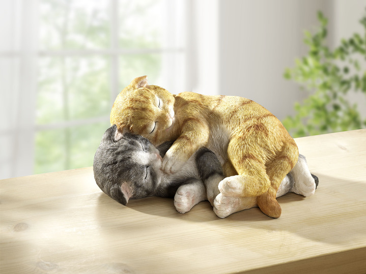 Figuren - Kuschelnde Katzen, in Farbe TERRA-GRAU