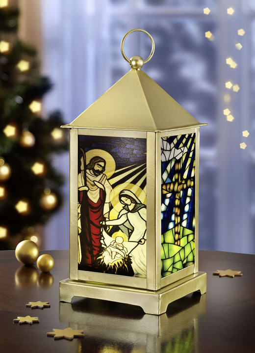 Weihnachtliche Dekorationen - Beleuchtete Laterne, in Farbe BUNT