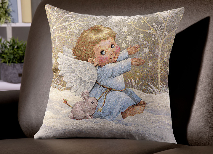 Weihnachtliche Dekorationen - Kissenbezug mit Engel-Motiv, in Farbe MULTICOLOR