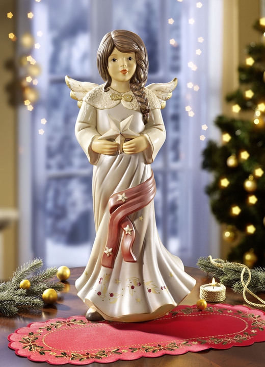 Goebel-Figuren - Engel mit Stern aus Feinsteingut, in Farbe GRAU-ROT