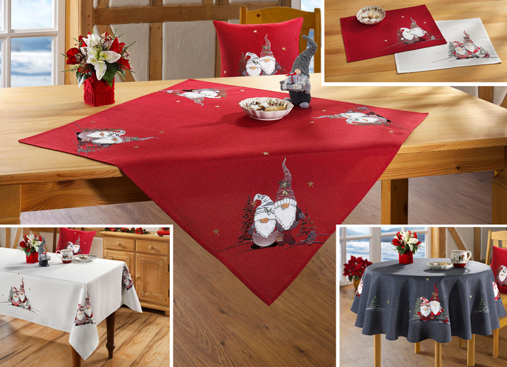 Tischdecken - Tisch- und Raumdekoration, in Größe 130 (Deckchen, 35x 50 cm) bis 404 (Kissenbezug, 40x 40 cm), in Farbe ROT Ansicht 1