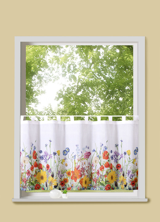 Modern - Kurzstore mit Mohnblumenmotiven, in Größe 784 (H45xB 90 cm) bis 861 (H60xB150 cm), in Farbe MULTICOLOR Ansicht 1