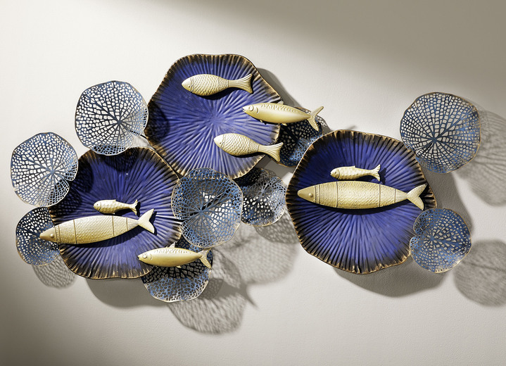 Metall-Wandbilder - Wanddekoration aus Metall, in Farbe BLAU-GOLD