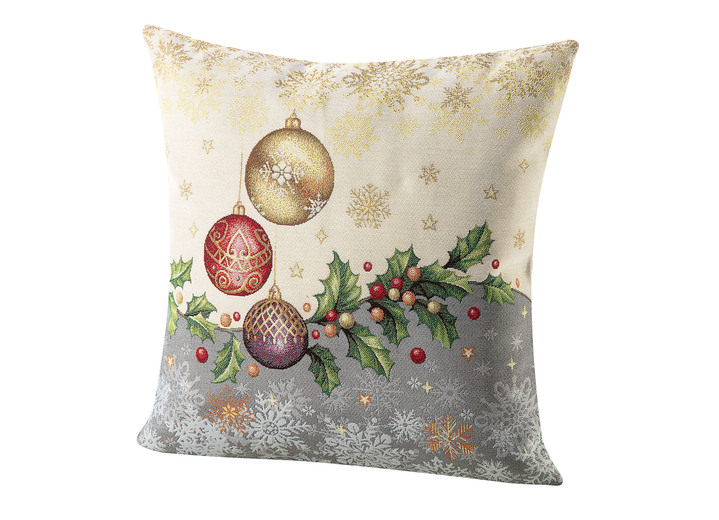 Weihnachtliche Dekorationen - Kissenbezug mit Reißverschluss, in Farbe BUNT, in Ausführung Kugeln Ansicht 1