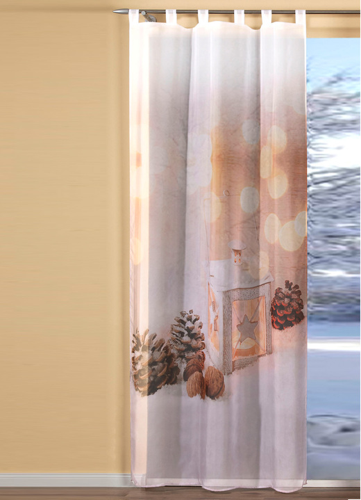 Modern - Übergardine Laterne mit Schlaufen oder Universalschienenband, in Größe 365 (H145xB120 cm) bis 572 (H245xB120 cm), in Farbe , in Ausführung mit Schlaufen